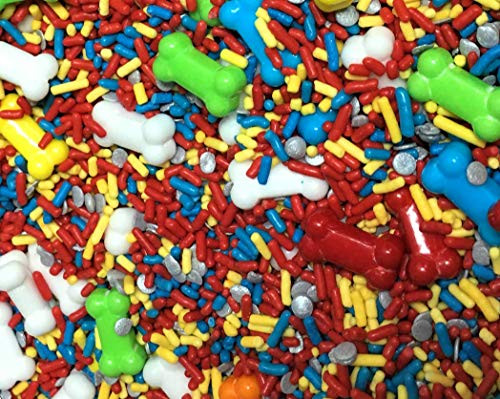 Dog Bones Edible Confetti Sprinkles Cake Decoration Cookie Cupcake Ice Cream Donut Quins - 6oz Dog Bones Edible Confetti Sprinkles Cake Decoration Cookie Cupcake Ice Cream Donut Quins - 6oz