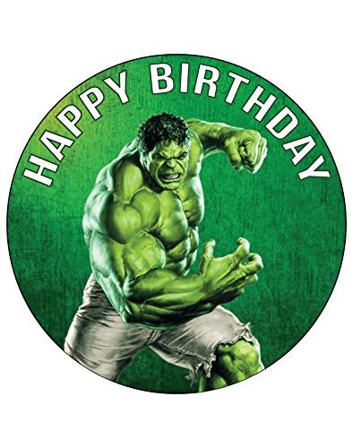 7.5 Inch Edible Cake Toppers  Hulk Smash Party Themed Birthday Party Collection of Edible Cake Decorations