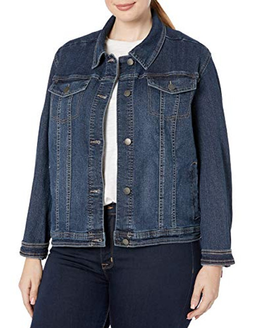 Riders by Lee Indigo Women's Plus Size Denim Jacket, Dark Wash, 1X