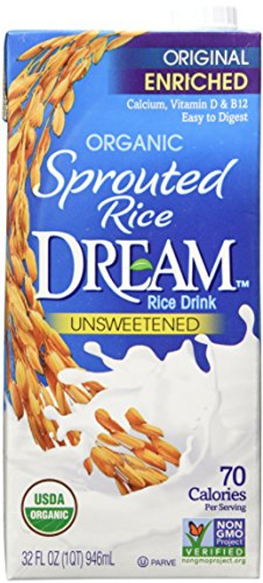 SPROUTED RICE DREAM Enriched Original Unsweetened Organic Rice Drink, 32 fl. oz. (Pack of 6) SPROUTED RICE DREAM Enriched Original Unsweetened Organic Rice Drink, 32 fl. oz. (Pack of 6)