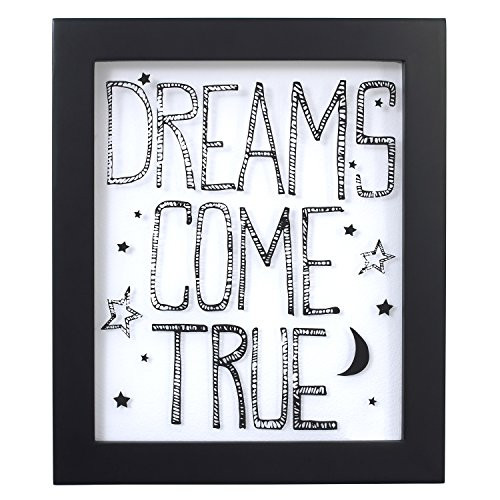 NoJo NoJo - Roar - Framed Wall Art - Dreams Come True, Black, White, Aqua
