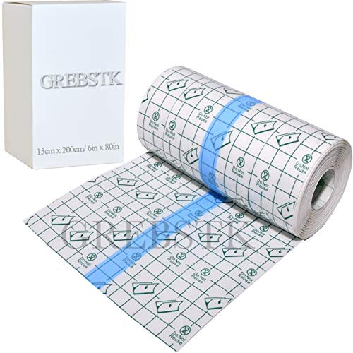 Waterproof Adhesive Bandages Transparent Stretch Tape Retention Dressing Tapes for Tattoo Aftercare/Keep Wound/Fexed Plaster, etc(15cm x 200cm/ 6in x 80in)