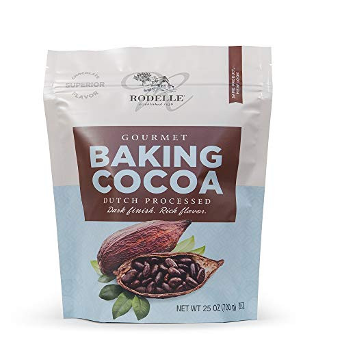 Rodelle Dutch Processed Gourmet Baking Cocoa Powder, 25 Oz, Resealable Bag, Rich Flavor, Dark Finish