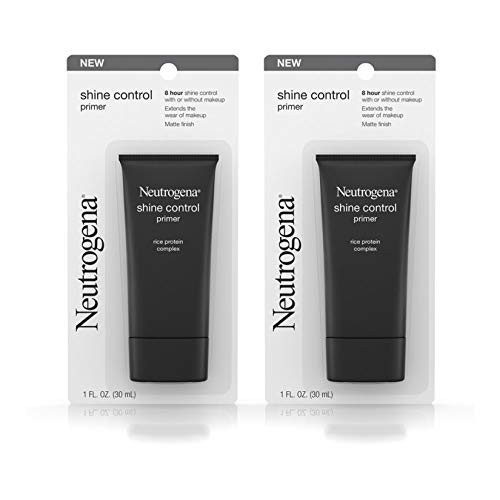 Neutrogena Shine Control Mattifying Liquid Face Primer for Oily Skin, Lightweight, Non-Comedogenic and Non-Greasy Pore and Makeup Primer with Oil-Absorbing Rice Protein, 1 fl. oz (Pack of 2)