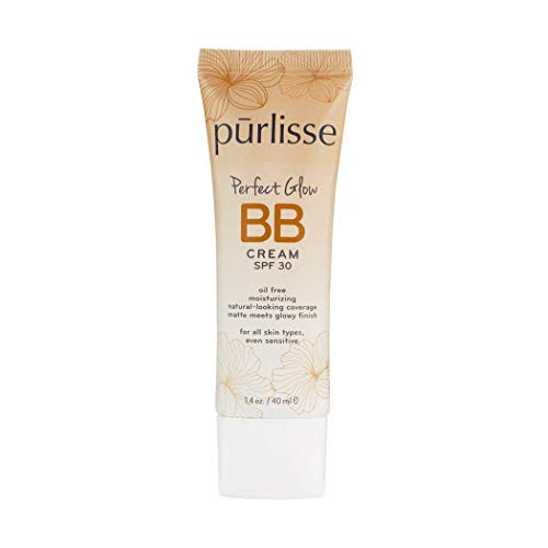 purlisse BB Tinted Moisturizer Cream SPF 30 - BB Cream for All Skin Types - Smooths Skin Texture, Evens Skin Tone - 1.4 Ounce (LIGHT MEDIUM)