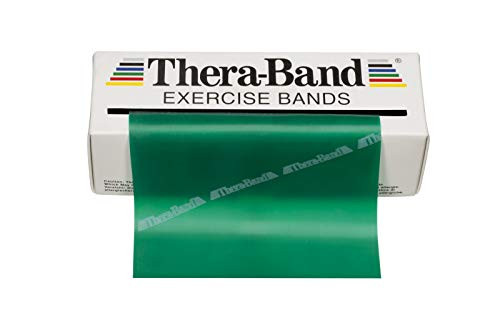 TheraBand Resistance Bands, 6 Yard Roll Professional Latex Elastic Band For Upper & Lower Body, Core Exercise, Physical Therapy, Pilates, Home Workouts, & Rehab, Green, Heavy, Intermediate Level 1 TheraBand Resistance Bands, 6 Yard Roll Professional Latex Elastic Band For Upper & Lower Body, Core Exercise, Physical Therapy, Pilates, Home Workouts, & Rehab, Green, Heavy, Intermediate Level 1