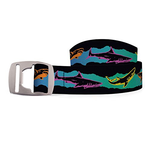 Croakies Artisan Bottle Opener Buckle Belt, Sharks Retro