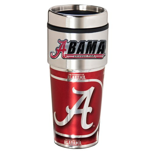 NCAA Alabama Crimson Tide Metallic Travel Tumbler, 16-Ounce NCAA Alabama Crimson Tide Metallic Travel Tumbler, 16-Ounce