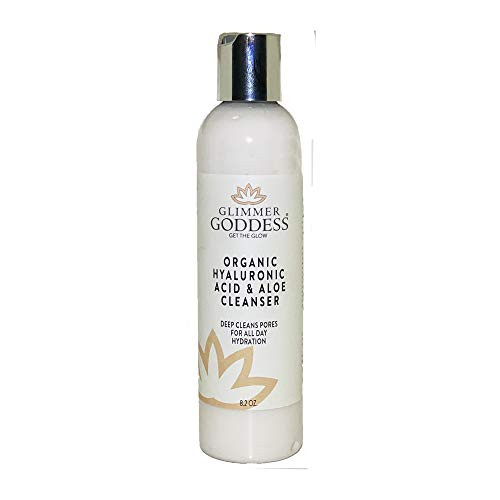 Organic Hyaluronic Acid & Aloe Facial Cleanser with Micro Jojoba Pearls - Naturally Exfoliating Anti-Aging Face Wash