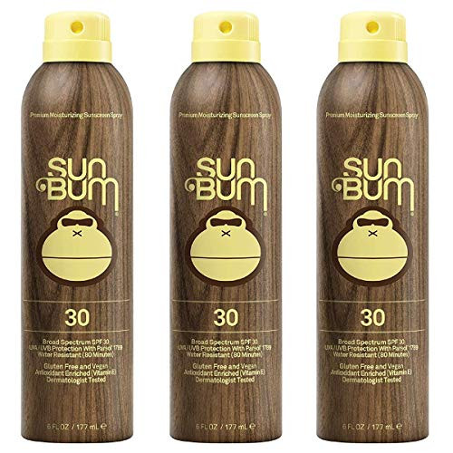 Sun Bum Original Moisturizing Sunscreen Spray SPF 30 | Vegan and Reef Friendly | Octinoxate & Oxybenzone Free | Broad Spectrum UVA/UVB Sunscreen with Vitamin E | 6 oz | Pack of 3