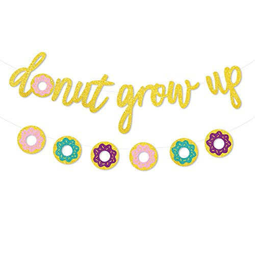 Glitter Donut Grow Up Banner Donut Party Garland Kids Birthday Decorations Glitter Donut Grow Up Banner Donut Party Garland Kids Birthday Decorations