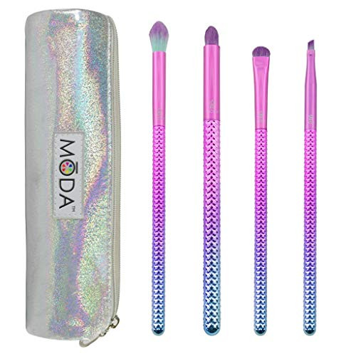 Royal & Langnickel MODA Full Size Prismatic Smoky Eye 5pc Makeup Brush Set with Pouch, Includes, Crease, Smoky Eye Brush, Smudger, and Angled Eyeliner Brushes, Pink -Teal Ombre Royal & Langnickel MODA Full Size Prismatic Smoky Eye 5pc Makeup Brush Set with Pouch, Includes, Crease, Smoky Eye Brush, Smudger, and Angled Eyeliner Brushes, Pink -Teal Ombre