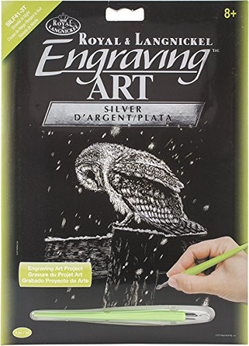 ROYAL BRUSH Silver Foil Engraving Art Kit, 8-Inch by 10-Inch, Snowfall at Night