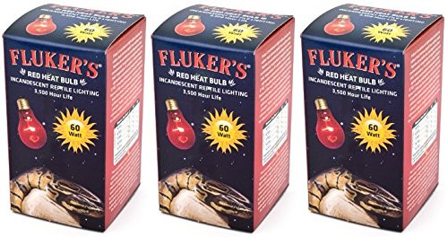 (3 Pack) Fluker's Red Heat Bulbs for Reptiles 60 watt (3 Pack) Fluker's Red Heat Bulbs for Reptiles 60 watt
