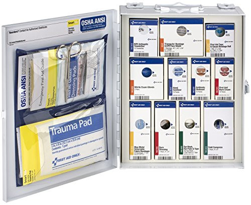 First Aid Only 90658 ANSI 2015 Compliant Medium Metal SmartCompliance Food Service First Aid Cabinet Without medications