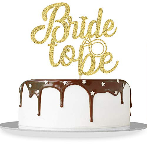 Gold Glitter Bride To Be Cake Topper - Bridal Shower - Engagement - Mr and Mrs Wedding - Bachelorette Party Decorations Gold Glitter Bride To Be Cake Topper - Bridal Shower - Engagement - Mr and Mrs Wedding - Bachelorette Party Decorations
