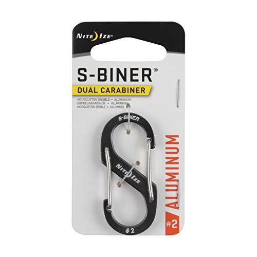 NITE IZE SBA2-09-R6 S-Biner Dual Carabiner, 2, Charcoal