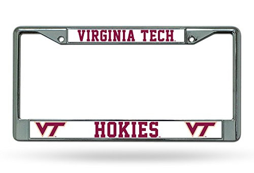 NCAA Rico Industries Standard Chrome License Plate Frame, Virginia Tech Hokies NCAA Rico Industries Standard Chrome License Plate Frame, Virginia Tech Hokies
