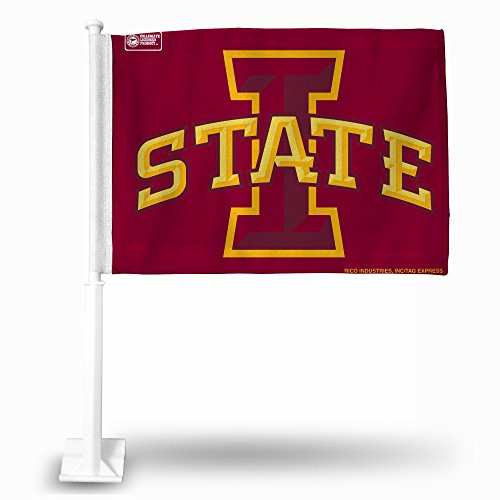 NCAA Rico Industries Car Flag including Pole, Iowa State Cyclones - Red