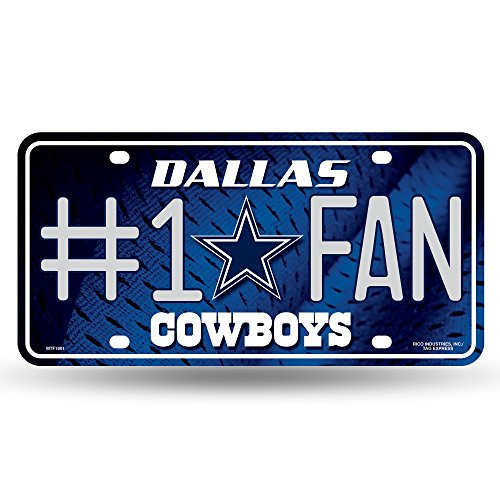 NFL Rico Industries #1 Fan Metal License Plate Tag, Dallas Cowboys NFL Rico Industries #1 Fan Metal License Plate Tag, Dallas Cowboys