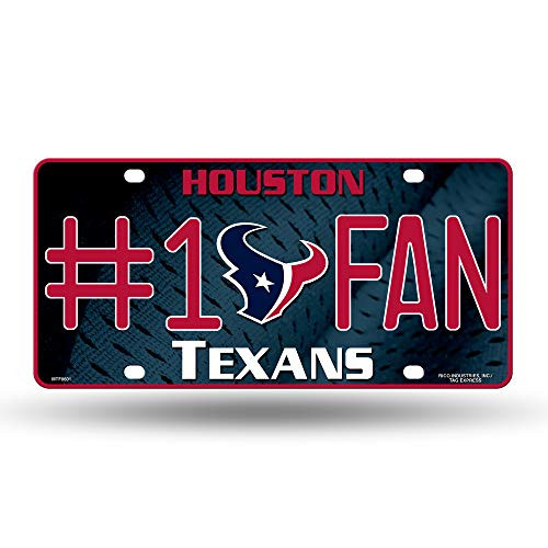 NFL Rico Industries #1 Fan Metal License Plate Tag, Houston Texans NFL Rico Industries #1 Fan Metal License Plate Tag, Houston Texans