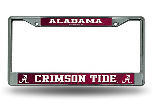 Rico Industries Alabama Crimson Tide Metal Chrome License Plate Frame Auto Truck Car