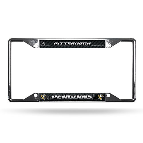 NHL Rico Industries Easy View Chrome License Plate Frame, Pittsburgh Penguins NHL Rico Industries Easy View Chrome License Plate Frame, Pittsburgh Penguins