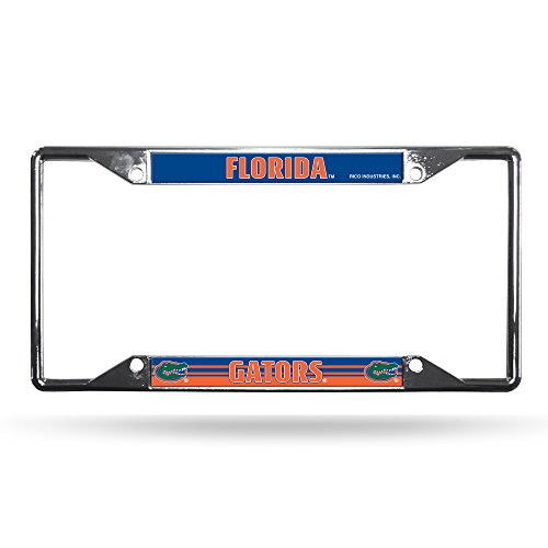 NCAA Rico Industries Easy View Chrome License Plate Frame, Florida Gators NCAA Rico Industries Easy View Chrome License Plate Frame, Florida Gators