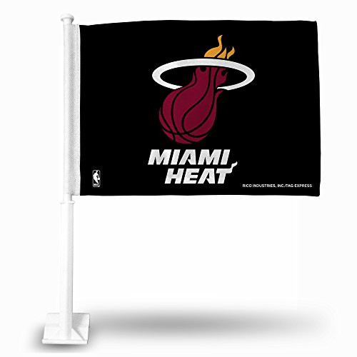 NBA Rico Industries Car Flag including Pole, Miami Heat - Black