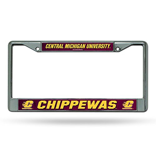 Rico Industries FC220411 NCAA Central Michigan Chippewas Standard Chrome License Plate Frame,Silver,12" x 6"