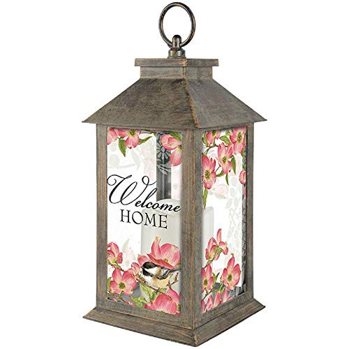 Carson 43458 Dogwood Chickadee Candle Lantern, Multicolor