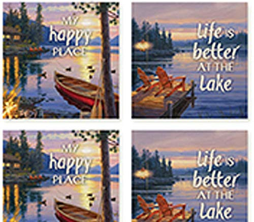 Carson Lake Square House Coaster Set