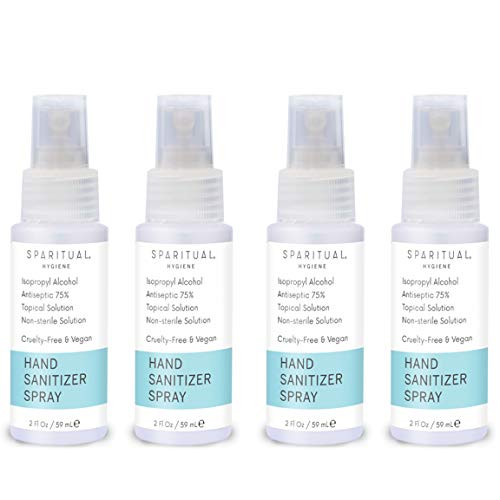 SPARITUAL Hand Sanitizer Spray 2oz Travel Size | 4-pack Bundle Isopropyl Alcohol Based Hand Sanitizers