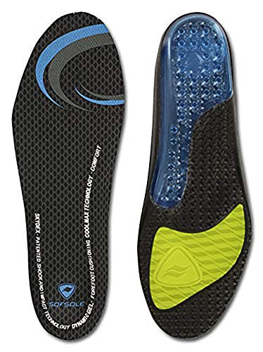 Sof Sole Womens AIRR Performance Full-Length Gel Shoe Insert,Black,Women's 5-7.5