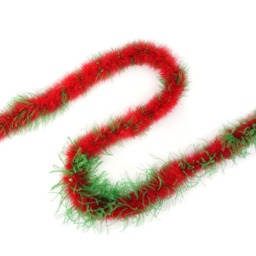 Zucker Feather (TM) Marabou Craft Boas with Ostrich - Red/Kelly