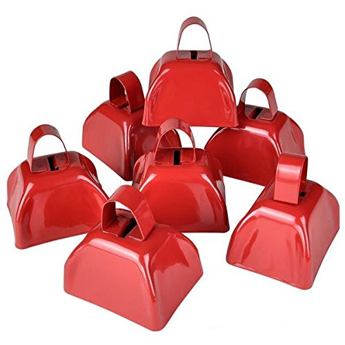 Rhode Island Novelty Red Metal Cowbell (1 Dozen)