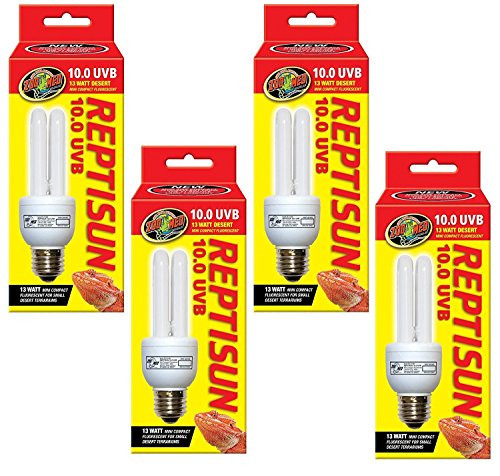 Zoo Med ReptiSun 10.0 UVB Mini Compact Fluorescent 13 Watt (4 Pack)