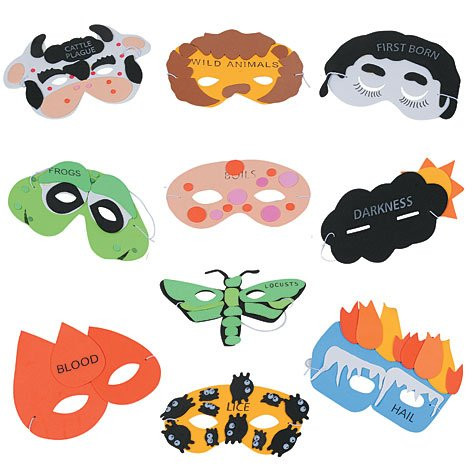 Rite -Lite Judaica Passover Plague Masks, Set of 10