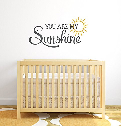 You Are My Sunshine Nursery Quote Wall Decal - Nursery Wall Decals - Baby Nursery Wall Decor Vinyl Wall Art