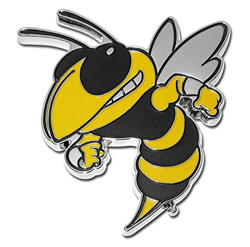 Georgia Tech University Buzz Mascot METAL Auto Emblem