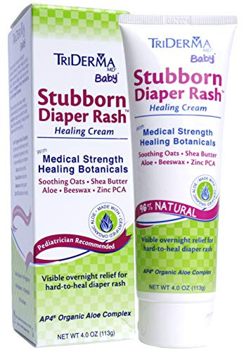 TriDerma Baby Stubborn Diaper Rash Healing Cream, 4 Ounces