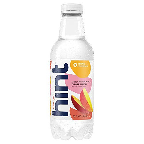 Hint Water Mango, (Pack of 12) 16 Ounce Bottles, Pure Water Infused with Mango, Zero Sugar, Zero Calories, Zero Sweeteners, Zero Preservatives, Zero Artificial Flavor