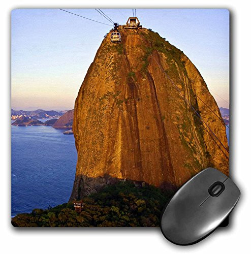 3dRose Brazil, Rio de Janeiro, Cable Car, Sugar Loaf Mountain Mouse Pad, 8" x 8" (mp_140964_1)