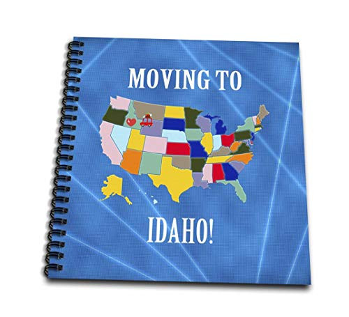 3dRose United States Map, Moving to Idaho, Heart and Car with Luggage-Mini Notepad, 4 by 4-inch (db_218300_3)