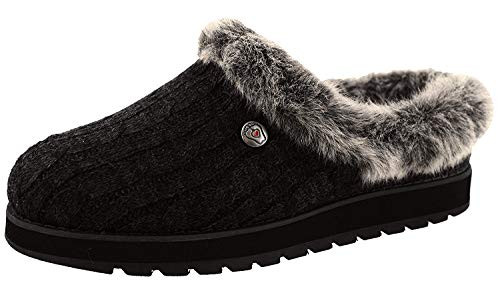 BOBS from Skechers Women's Keepsakes Ice Angel Slipper, Black, 10 M US