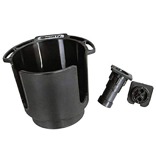 Scotty #311-BK Cup Holder with Rod Holder Post and Bulkhead Black