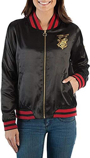 Bioworld Harry Potter Bomber Juniors Jacket Hogwarts,Black,X-Large Bioworld Harry Potter Bomber Juniors Jacket Hogwarts,Black,X-Large