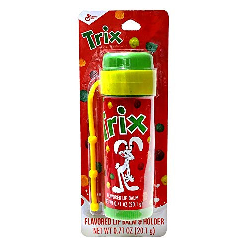 Taste Beauty (1) Stick General Mills Trix Flavored Giant Lip Balm Tube with Holder Strap - Gluten Free - 4.75" L x 1.5" diam. Net Wt. 0.71 oz Taste Beauty (1) Stick General Mills Trix Flavored Giant Lip Balm Tube with Holder Strap - Gluten Free - 4.75" L x 1.5" diam. Net Wt. 0.71 oz
