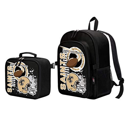 NFL New Orleans Saints "Accelerator" Backpack & Lunch Kit Set, 16" x 5.5" x 12"