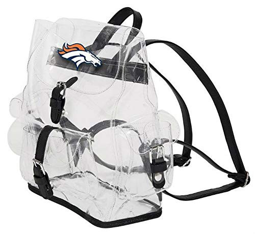 NFL Denver Broncos "Lucia" Clear Backpack, Clear, 12 x 4.5 x 9.75 inches